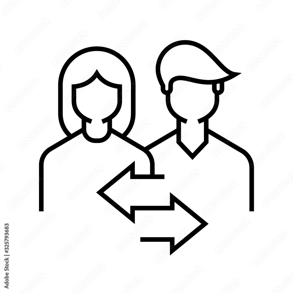 Obraz premium Conversation line icon, concept sign, outline vector illustration, linear symbol.