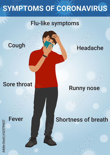 Coronavirus Symptoms Flu Virus Diagnosed Infographic - Vector Illustration