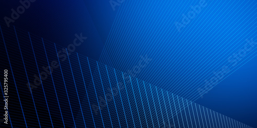 Abstract grid line on blue background
