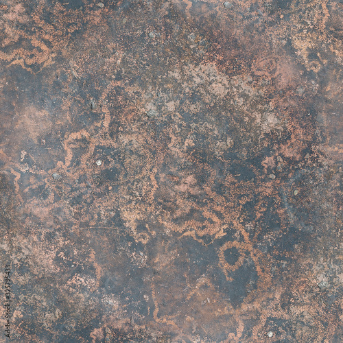 Red, rusty stone granite with stains under the iron. Seamless texture of natural stone color bronze. Designer blank square copy spase background.