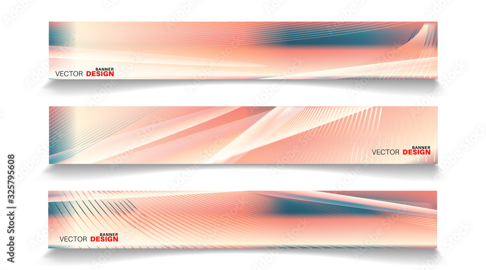 Fototapeta premium Abstract vector design banner template with light effect background