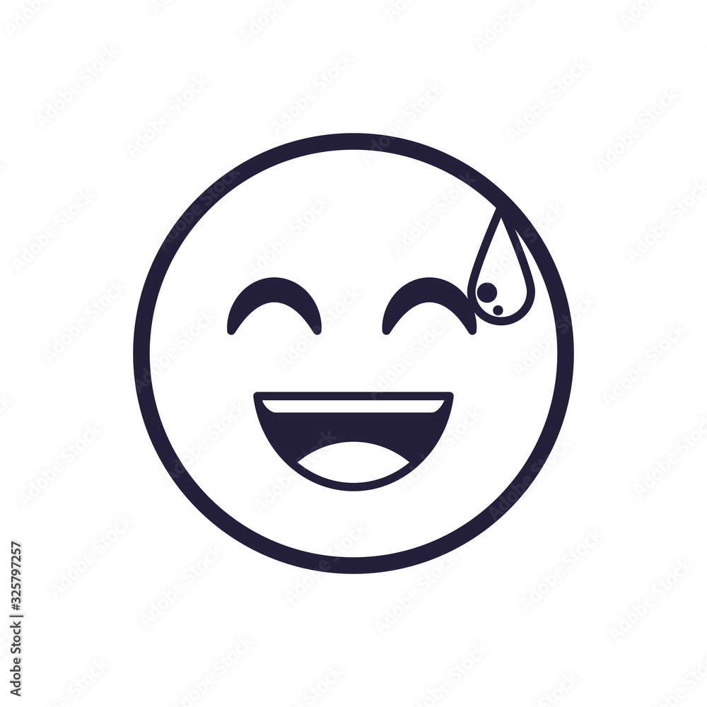 Sweat emoji face flat style icon vector design Sweat emoji face flat style icon vector design