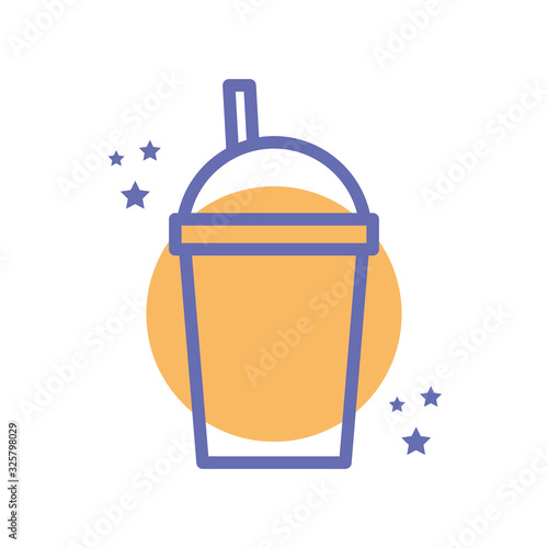 Isolated mug drink block line style icon vector design