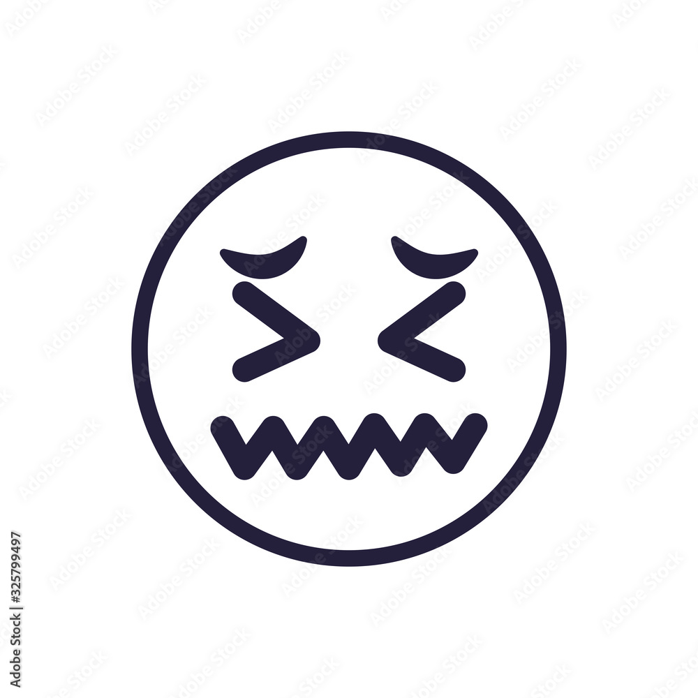 Obraz premium Sad emoji face flat style icon vector design