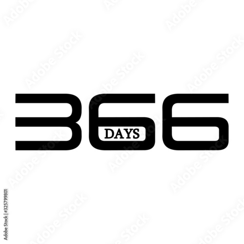 366 days icon number calendar. vector illustration icon, also known as leap year day, is a date added to most years that are divisible by 4.