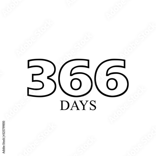 366 days icon number calendar. vector illustration icon, also known as leap year day, is a date added to most years that are divisible by 4.