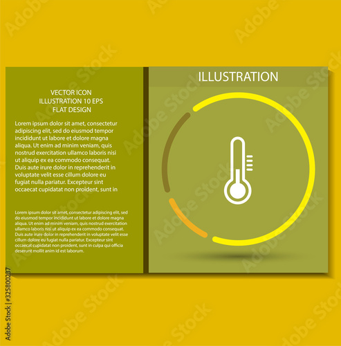 Thermometer vector icon , lorem ipsum Flat design