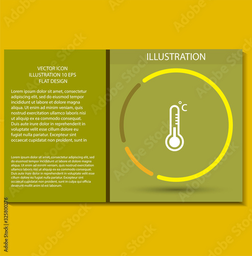 Thermometer vector icon , lorem ipsum Flat design