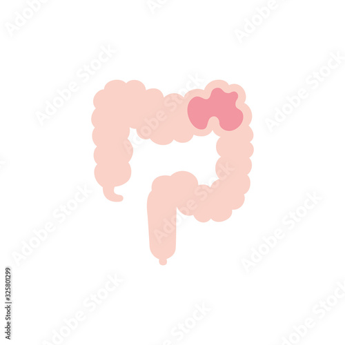 Isolated large intestine icon vector design
