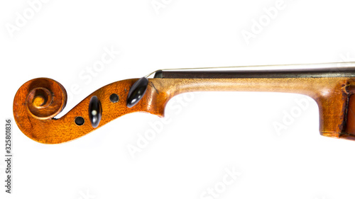 Schnecke und Hals einer Geige/Violine