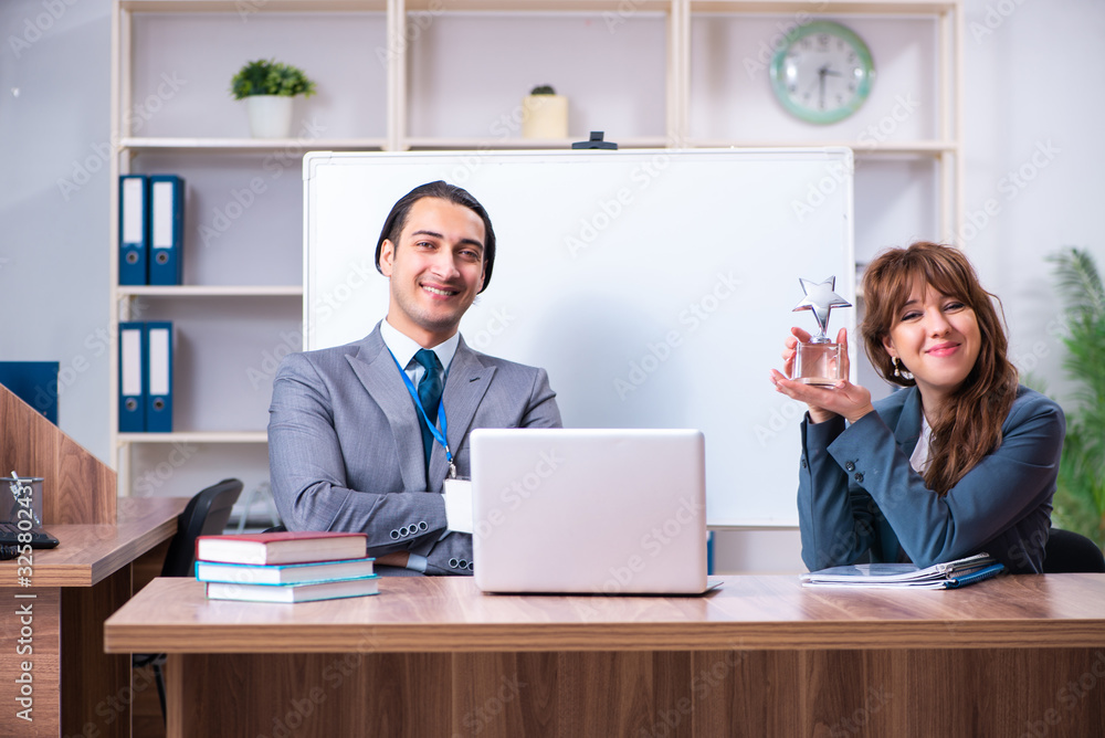 Man and woman in business meeting concept Man and woman in business meeting concept