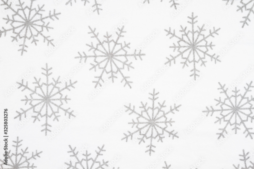 Gray and white snowflake winter or Christmas background
