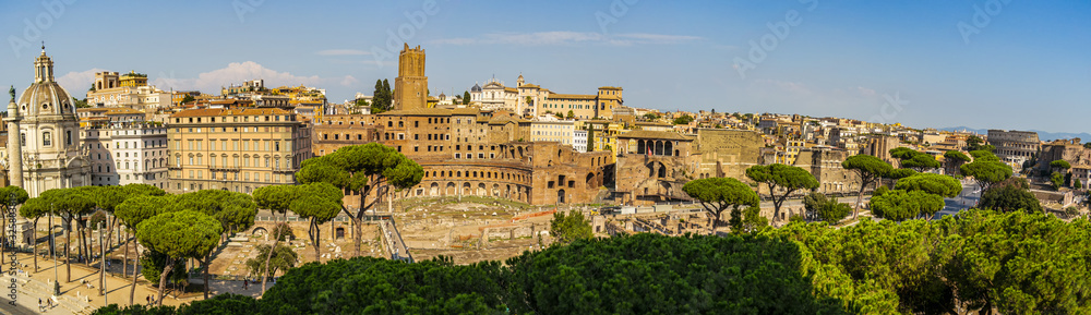 View from the monument of the Altare della Patria in Rome, Lazio - Italy