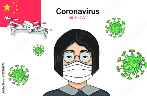 Coronavirus control, epidemic vector illustration