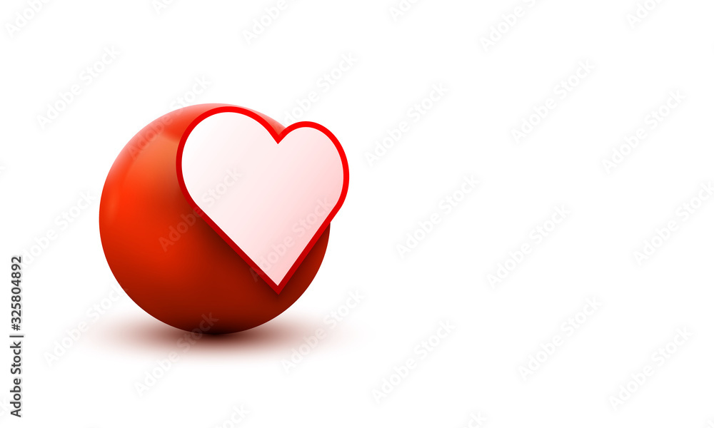 3D Heart ball sign Emoticon Icon Design for Social Network. Modern Emoji. 3D Heart ball sign Emoticon Icon Design for Social Network. Modern Emoji.