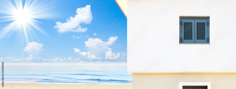 Banner summer, beachhouse by the sea Banner summer, beachhouse by the sea