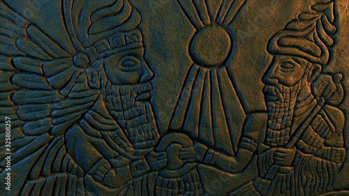 Ancient Gods Wall Carving Moving Shot photo