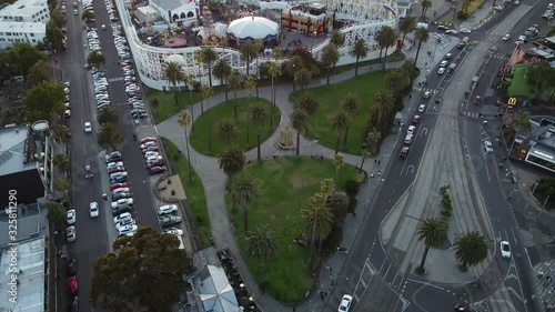 Luna Park and St Kilda Melbourne Australia Aerial Drone Footage photo