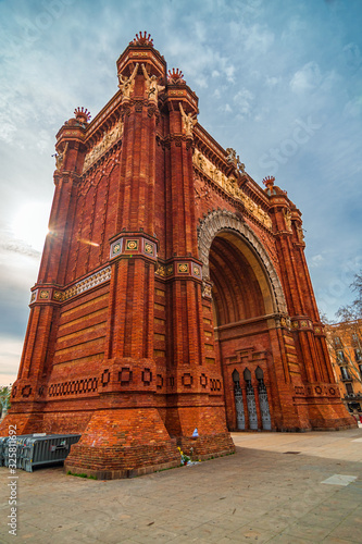 Photography Spain, Catalonia, Barcelona - 10 february 2020: Arc de Triomf or Arco de Triunfo