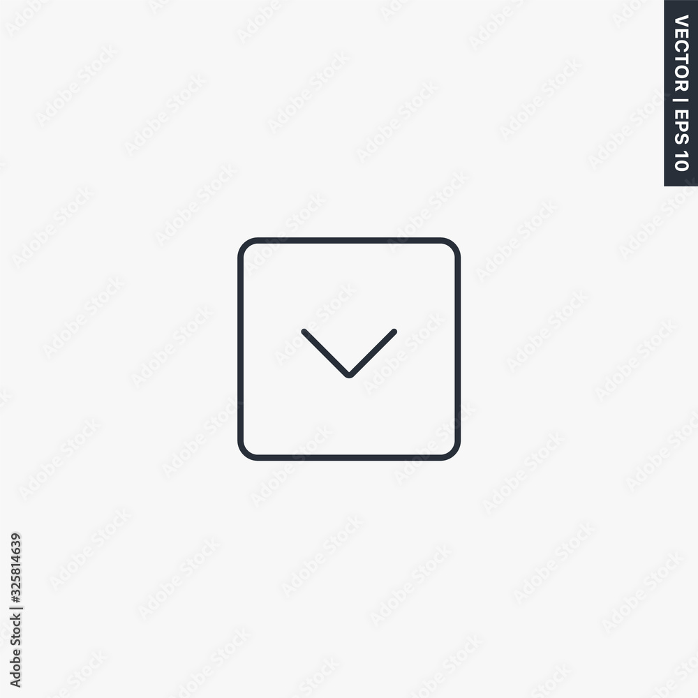 Down, linear style sign for mobile concept and web design Down, linear style sign for mobile concept and web design