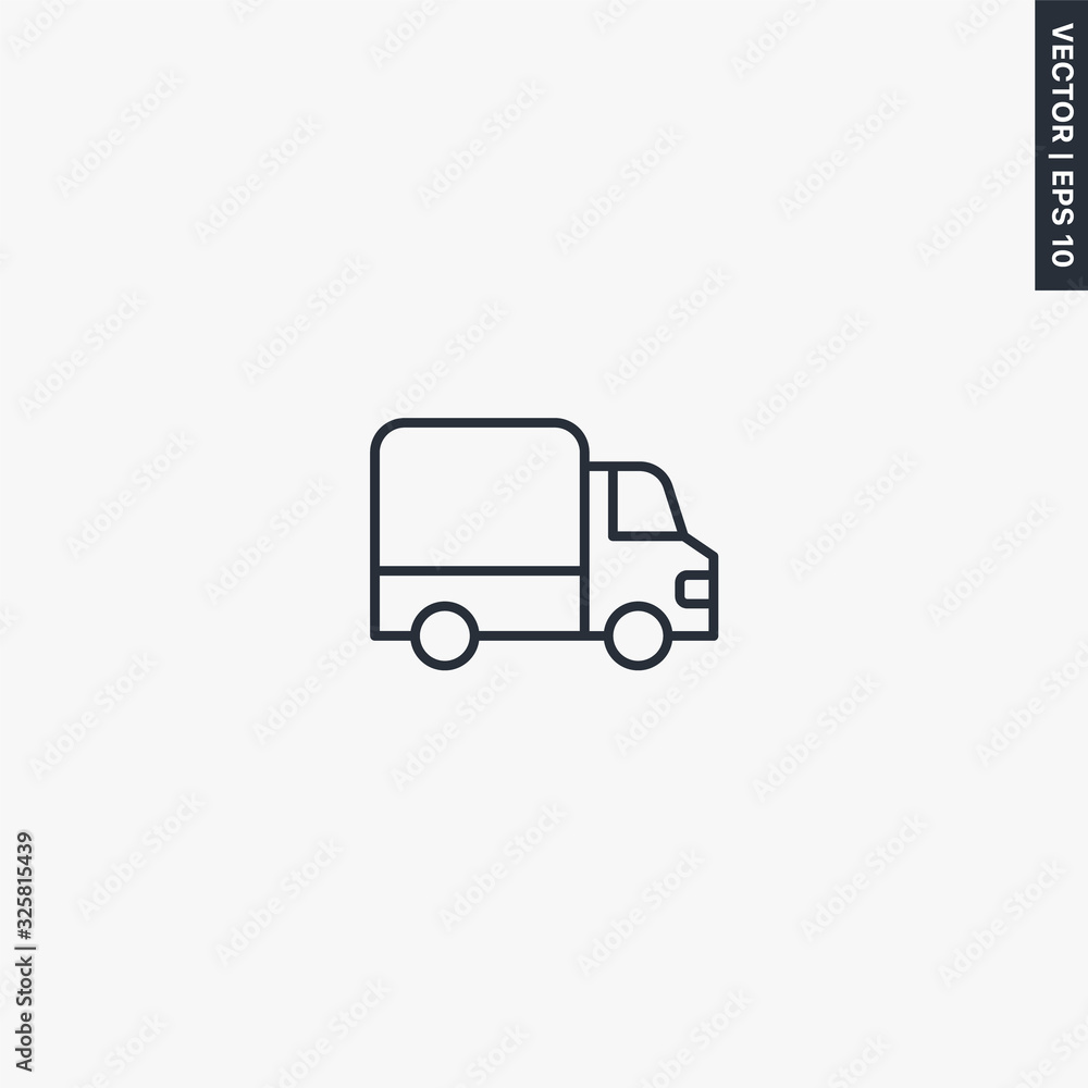 Lorry, linear style sign for mobile concept and web design Lorry, linear style sign for mobile concept and web design