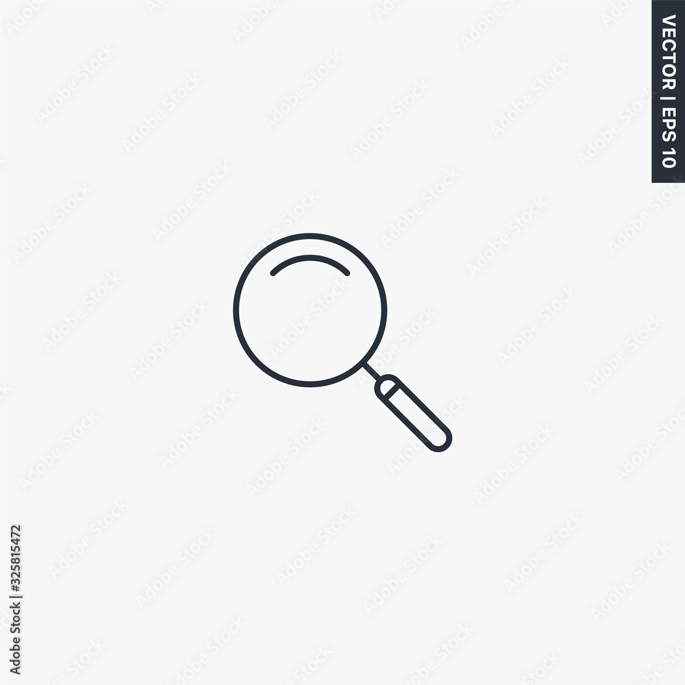Magnifying glass, linear style sign for mobile concept and web design Magnifying glass, linear style sign for mobile concept and web design