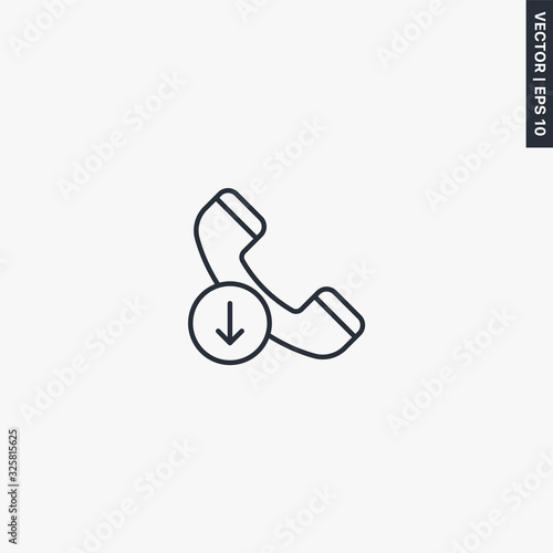 Outgoing calls, linear style sign for mobile concept and web design