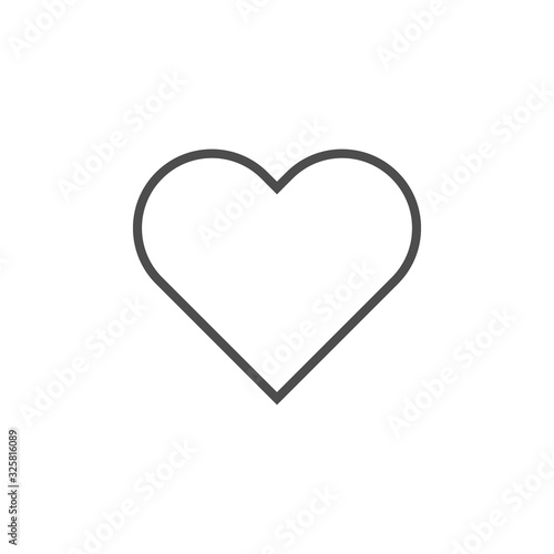 Heart outline vector icon. Vector cartoon flat love symbol isolated on the white background