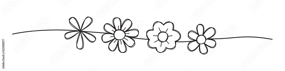 Doodle floral spring scribble banner Doodle floral spring scribble banner