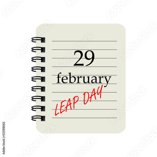 February 29 2020 notepad symbol, also known as leap year day, is a date added to most years that are divisible by 4.
