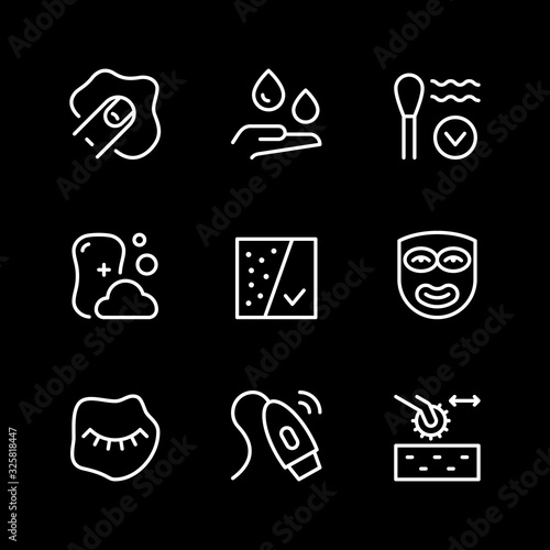 Set line icons of skin care