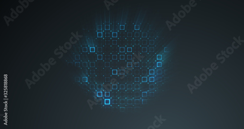 Abstract grid shape landscape background. 3D rendering