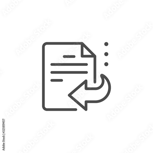Documents recovery line outline icon