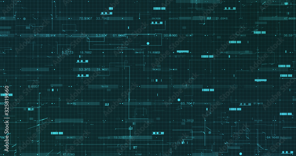 Abstract digital network data background, 3D rendering