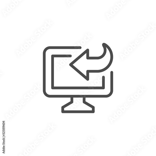 Computer data recovery line outline icon
