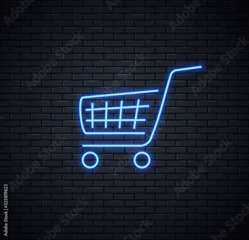 Neon sign of a shopping cart © Nataliya Yakovleva