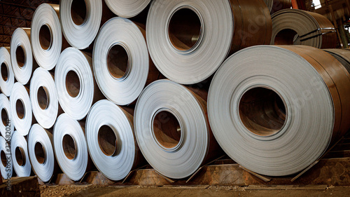 Sheet steel rolls in stock