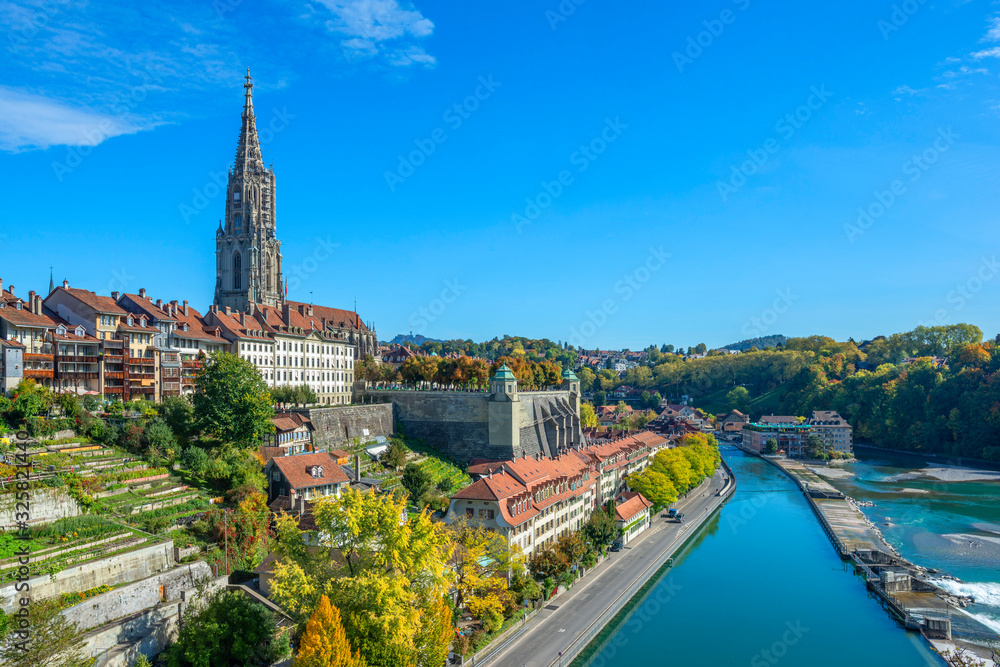 Berner M?∫nster with Aare, Switzerland Berner M?∫nster with Aare, Switzerland
