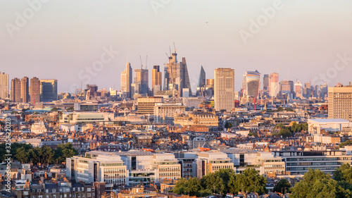 Skyline of London during sunset