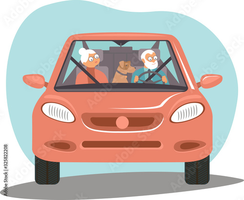 Retired tourists on the road trip