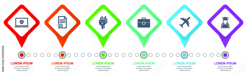 Infographic vector template for presentation, diagram, business concept with 6 options Infographic vector template for presentation, diagram, business concept with 6 options