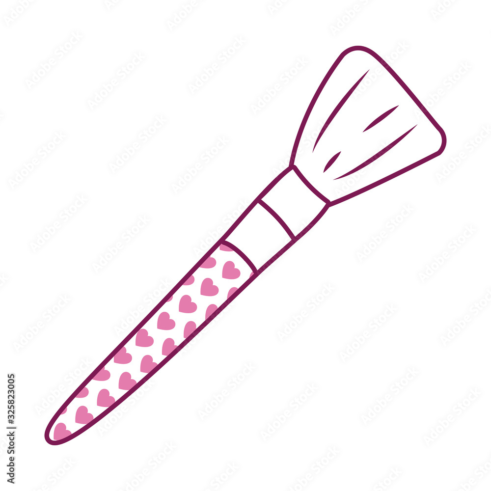 Fototapeta premium Isolated make up powder brush half line half color style icon vector design
