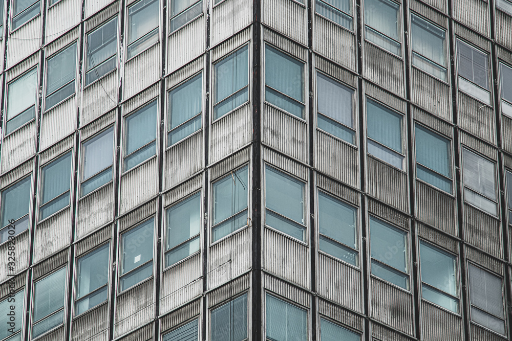Windows of old skyscraper building Windows of old skyscraper building