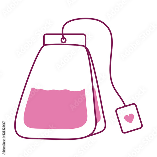 Isolated tea bag half line half color style icon vector design