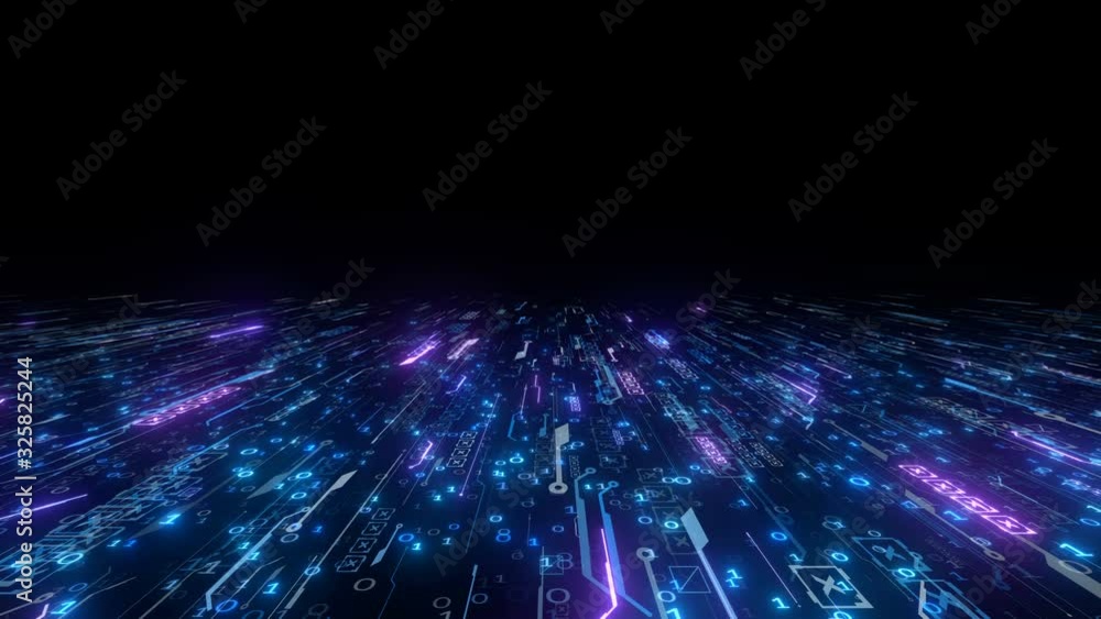 digital data stream matrix effect background video