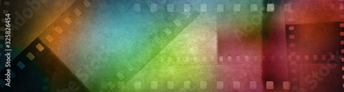Colorful film strip frames background