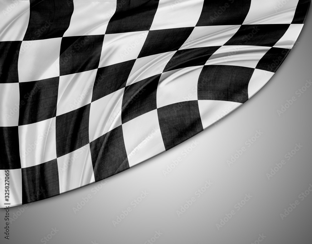 Obraz premium Checkered flag on grey