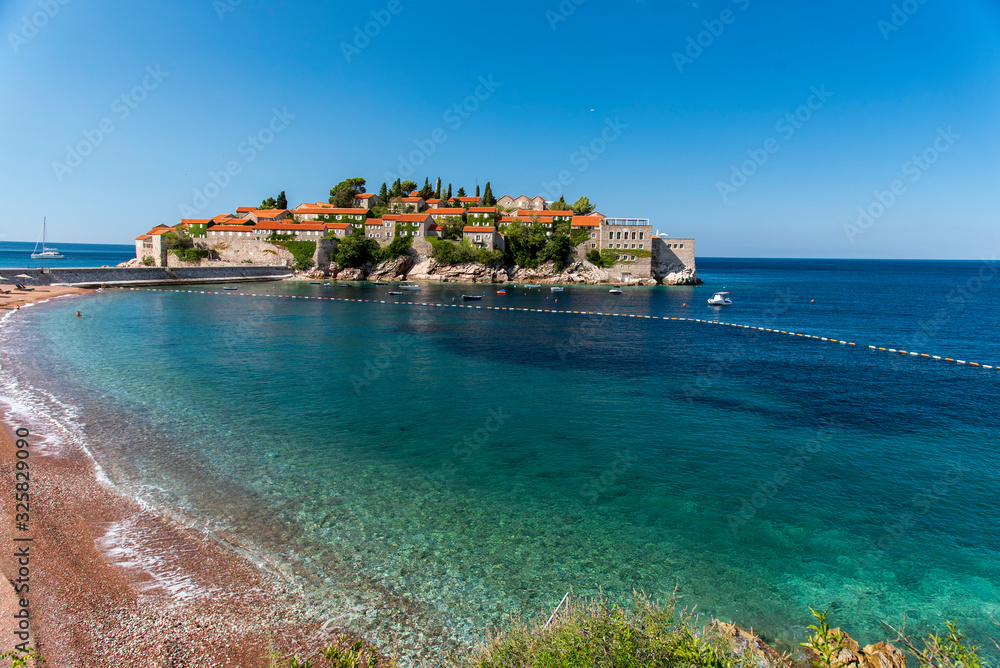 View Of Sveti Stefan Sea Islet (Montenegro)