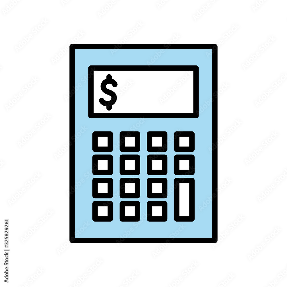 Isolated calculator line and fill style icon vector design Isolated calculator line and fill style icon vector design