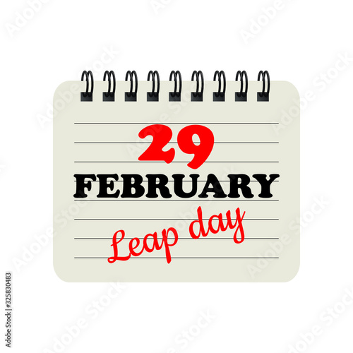 February 29 2020 notepad symbol, also known as leap year day, is a date added to most years that are divisible by 4.